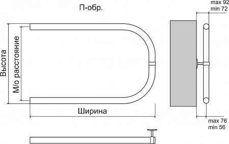 Эконом П-обр AISI 32х2 500х500 Полотенцесушитель  TERMINUS Белгород - фото 3