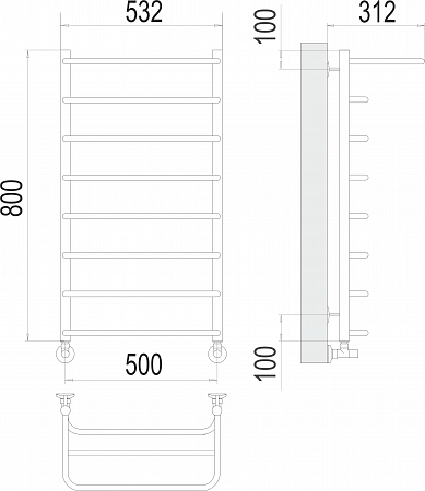 Полка П8 500х800  Полотенцесушитель  TERMINUS Белгород - фото 3