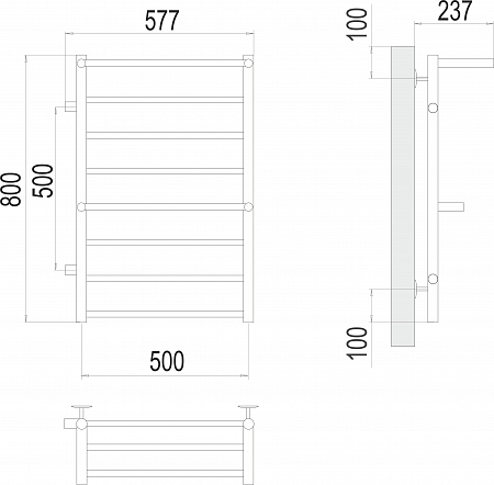 Аврора с 2-мя/п П8 500х800 бп500 слева Полотенцесушитель TERMINUS Белгород - фото 3 Аврора с 2-мя/п П8 500х800 бп500 слева Полотенцесушитель TERMINUS Белгород - фото 3