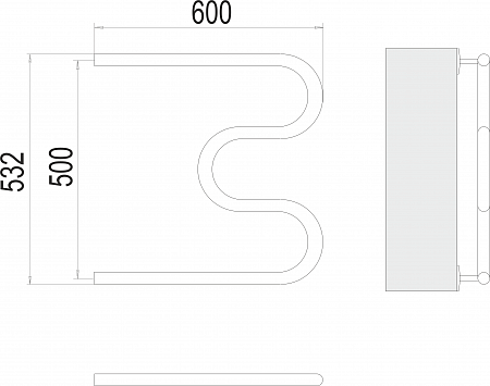 М-обр AISI 32х2 500х600 Полотенцесушитель  TERMINUS Белгород - фото 3