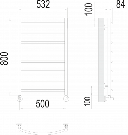 Классик П8 500х800 Полотенцесушитель  TERMINUS Белгород - фото 3