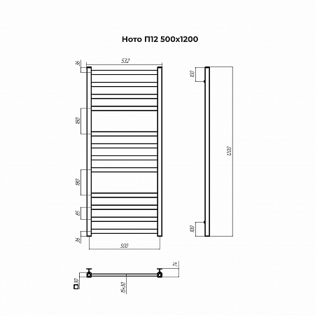 Ното П12 500х1200 Полотенцесушитель TERMINUS Белгород - фото 3