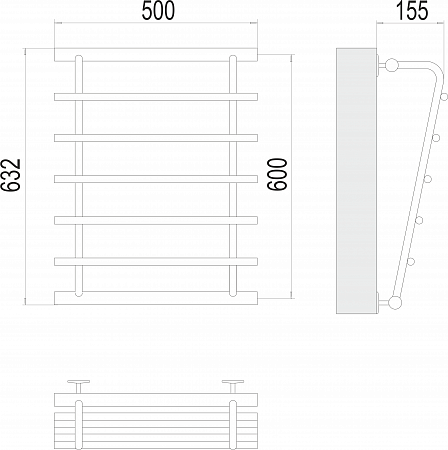 Каскад П5 600х500 Полотенцесушитель  TERMINUS Белгород - фото 3 Каскад П5 600х500 Полотенцесушитель  TERMINUS Белгород - фото 3