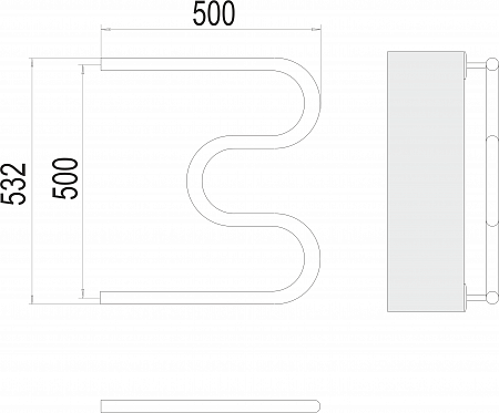 М-обр AISI 32х2 500х500 Полотенцесушитель  TERMINUS Белгород - фото 3