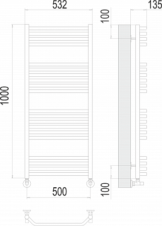 Виктория П20 500х1000 Полотенцесушитель  TERMINUS Белгород - фото 3