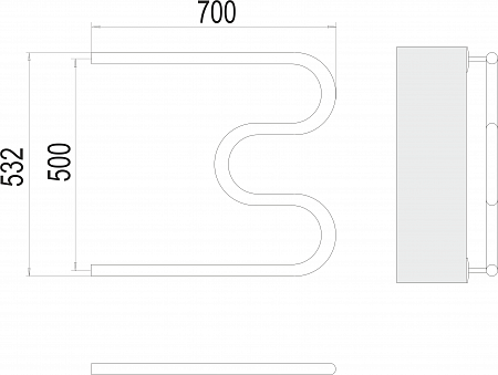 М-обр AISI 32х2 500х700 Полотенцесушитель  TERMINUS Белгород - фото 3