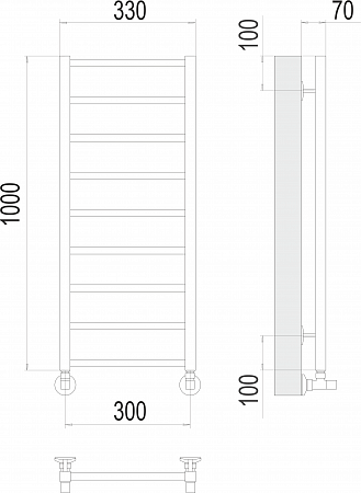 Контур П9 300х1000 Полотенцесушитель  TERMINUS Белгород - фото 3