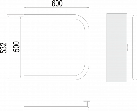 П-обр AISI 32х2 500х600 Полотенцесушитель  TERMINUS Белгород - фото 3
