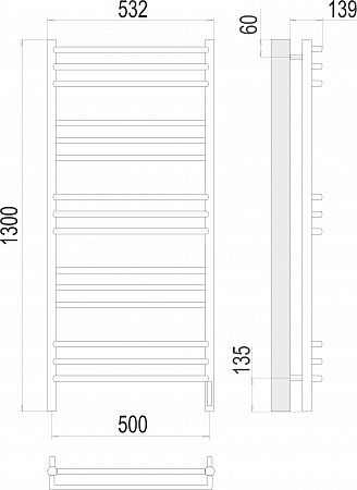 Прато П15 500х1300 электро (sensor quick touch) Полотенцесушитель  TERMINUS Белгород - фото 3