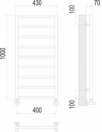 Контур П9 400х1000 Полотенцесушитель  TERMINUS Белгород - фото 3